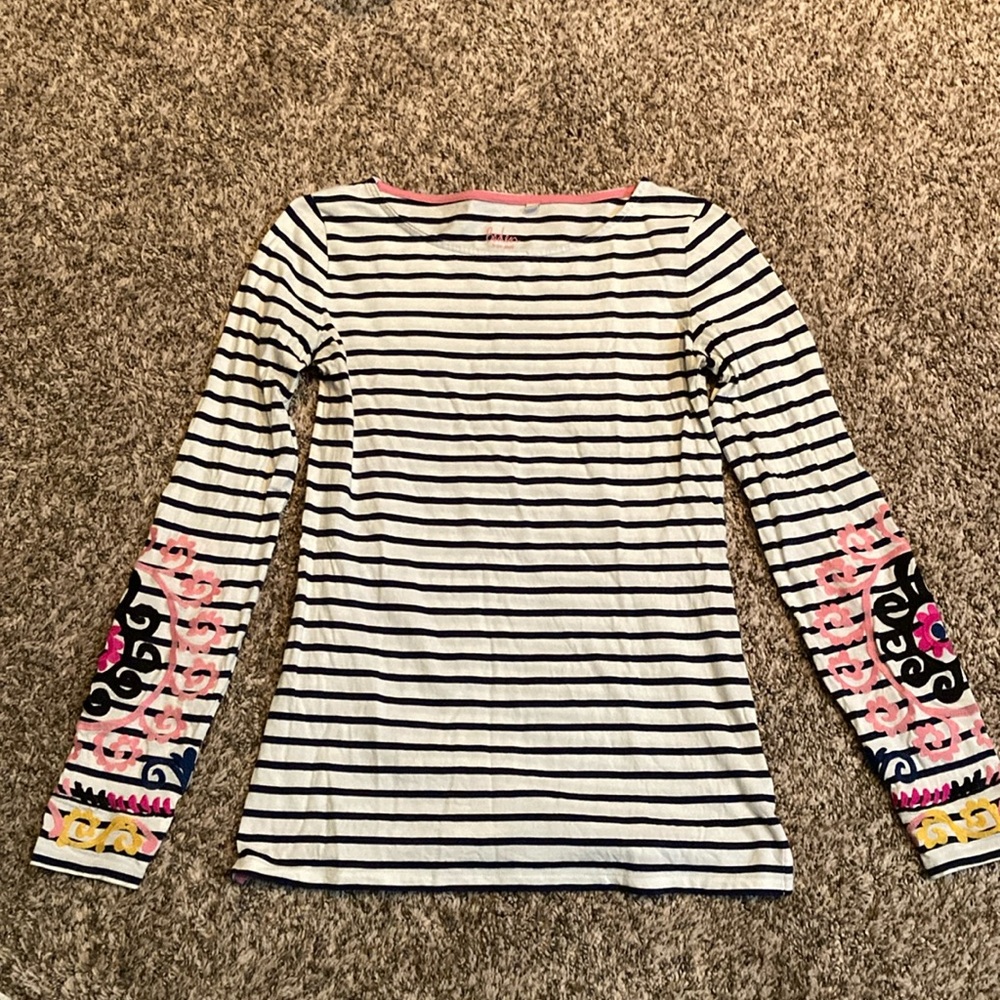 Boden striped shirt with embroidered sleeves